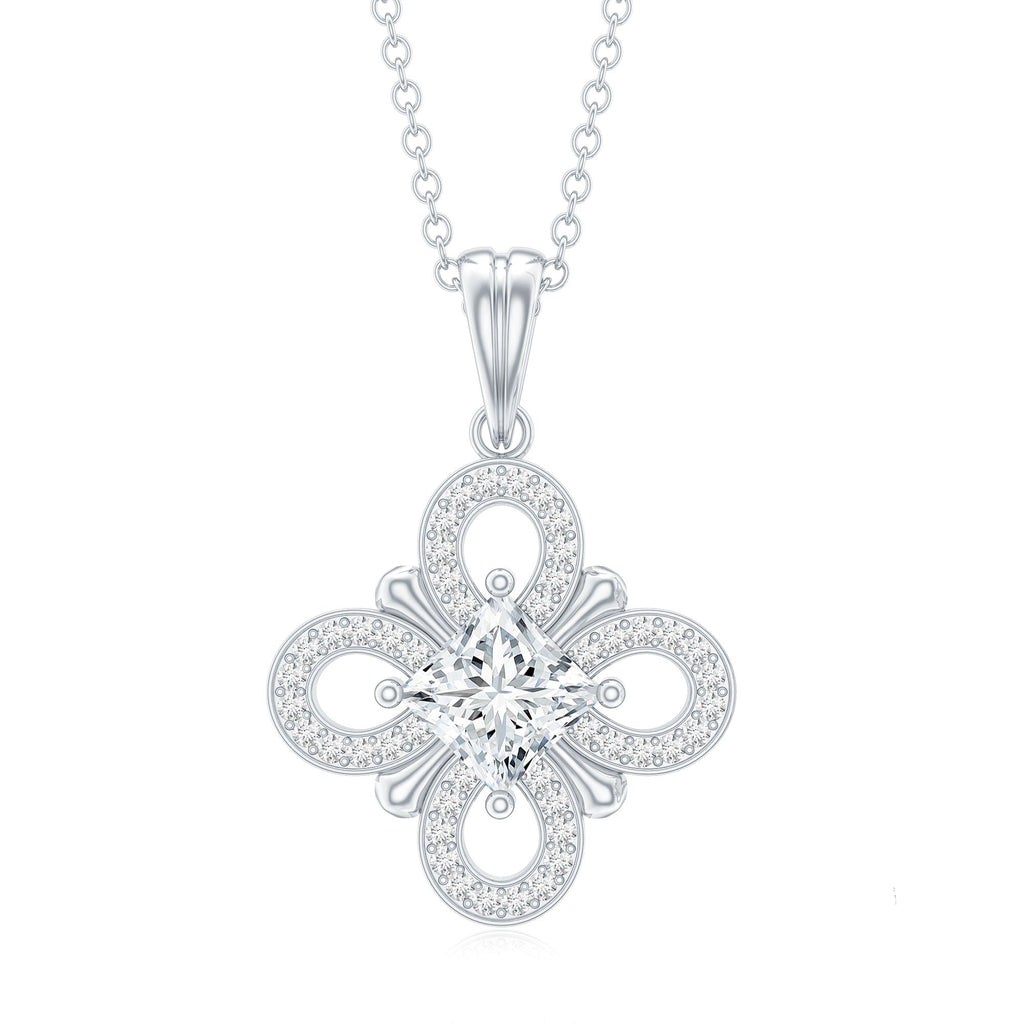 Lab Grown Diamond Vintage Inspired Pendant Necklace