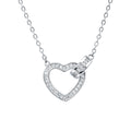 Certified Cubic Zirconia Heart Shaped Necklace In Silver