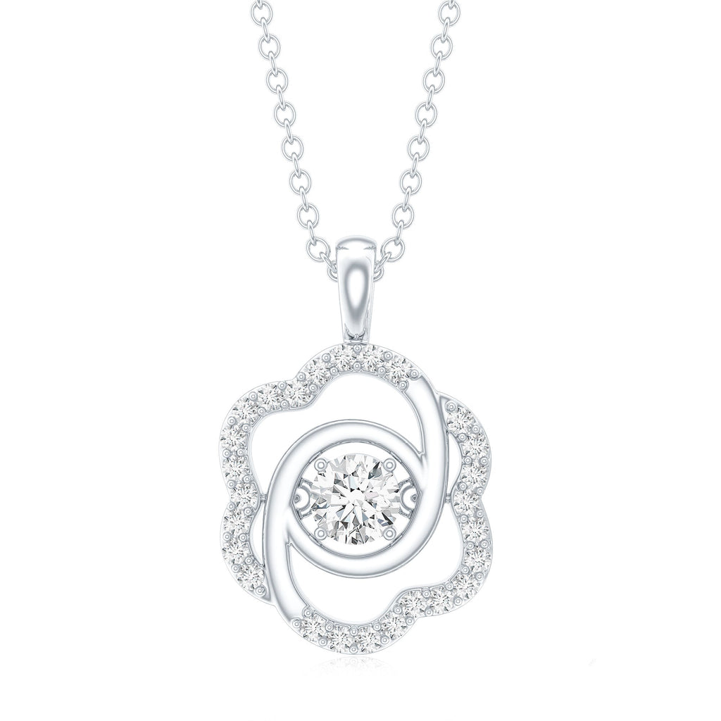 Flower Pendant Necklace with Lab Grown Diamond