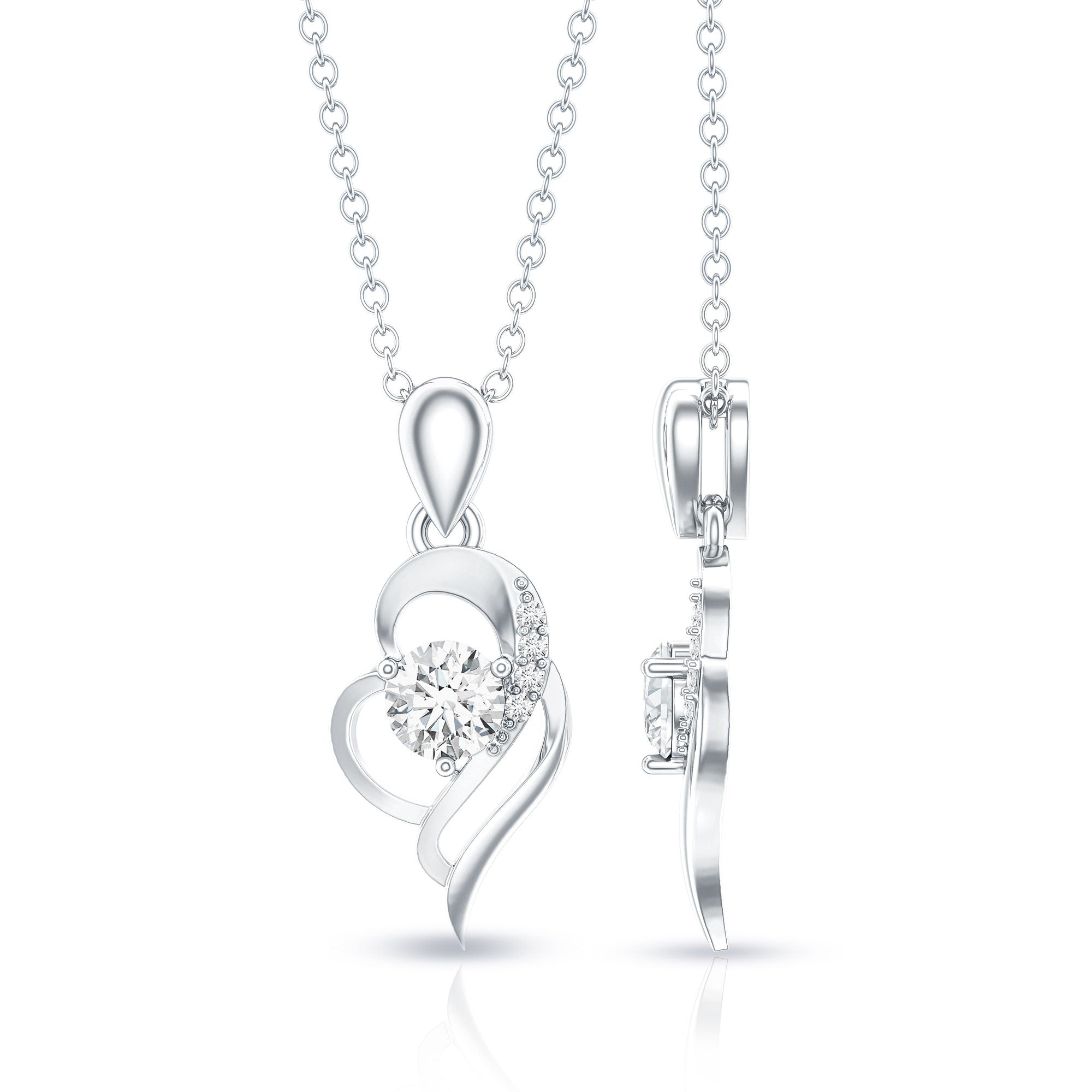 Heart Necklace with Lab Grown Diamond