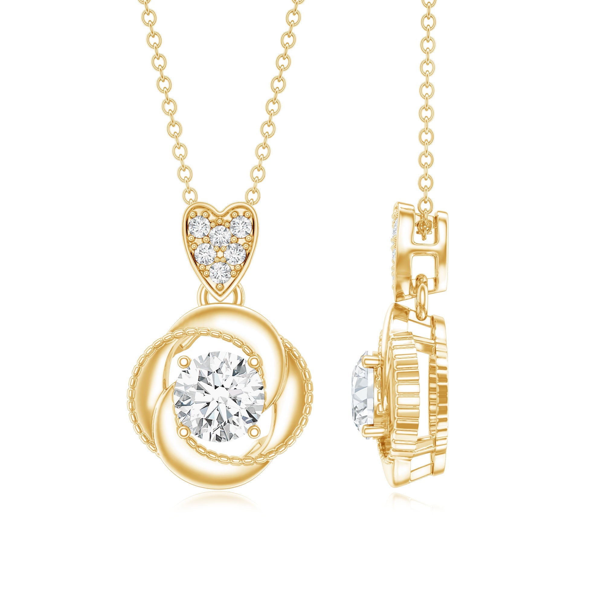 Lab Grown Diamond Swirl Pendant Necklace