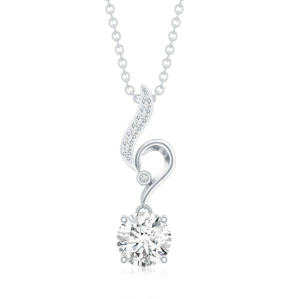 Certified Lab Grown Diamond Solitaire Wedding Necklace