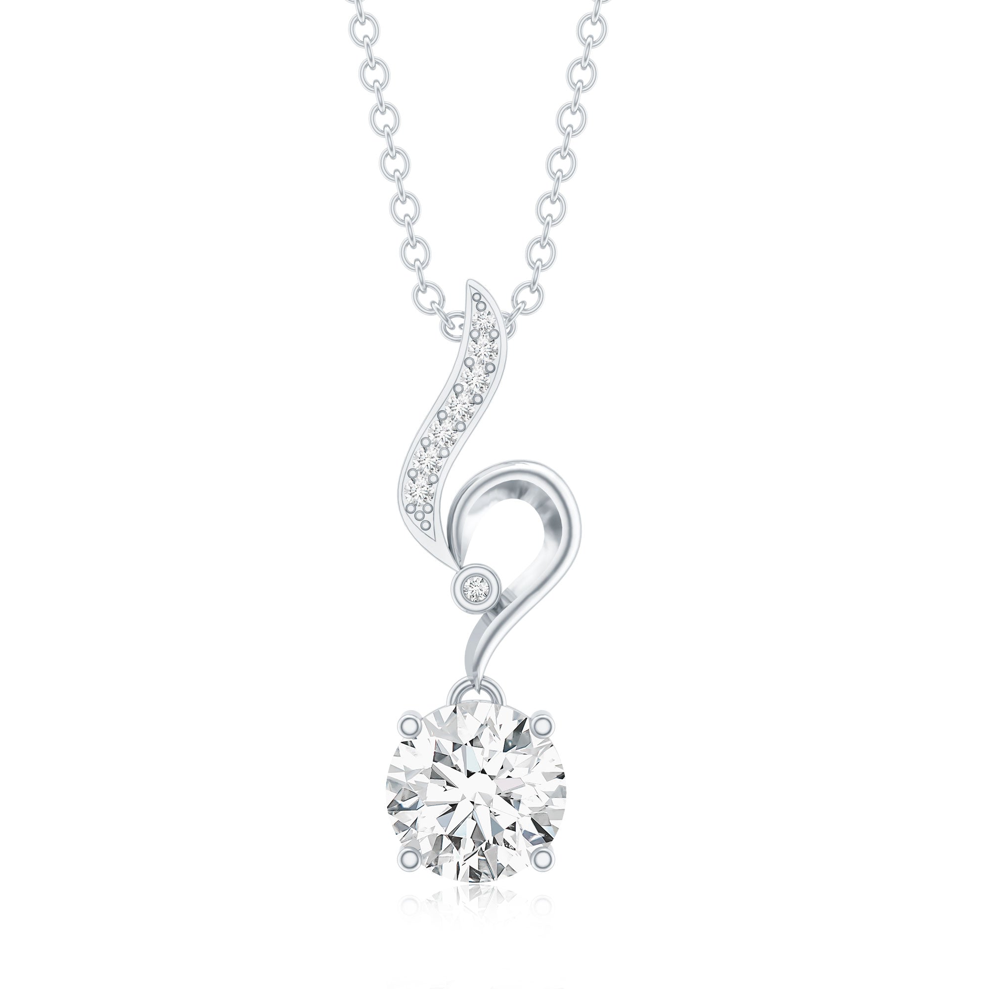 Certified Lab Grown Diamond Solitaire Wedding Necklace