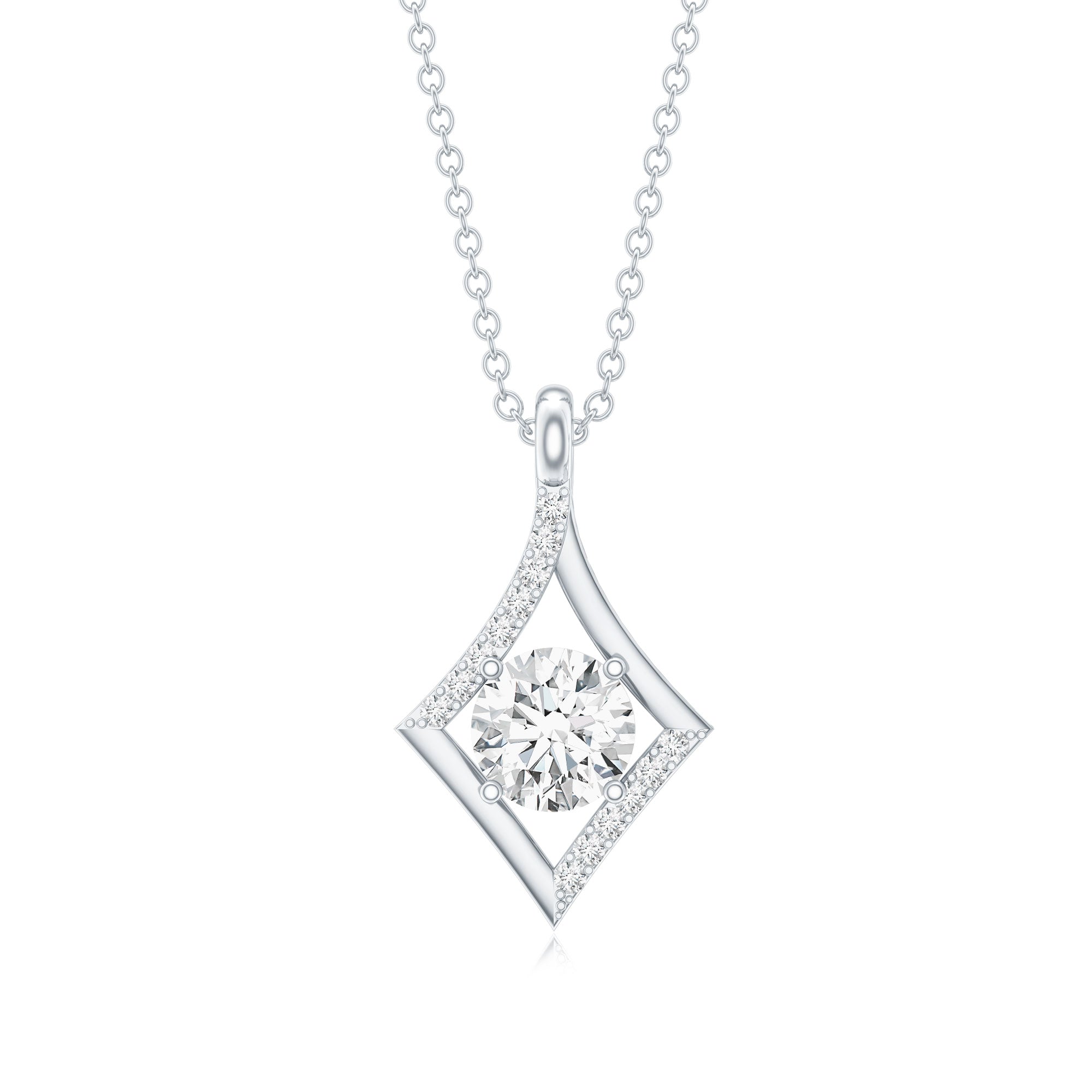 Certified Lab Grown Diamond Geometric Pendant Necklace