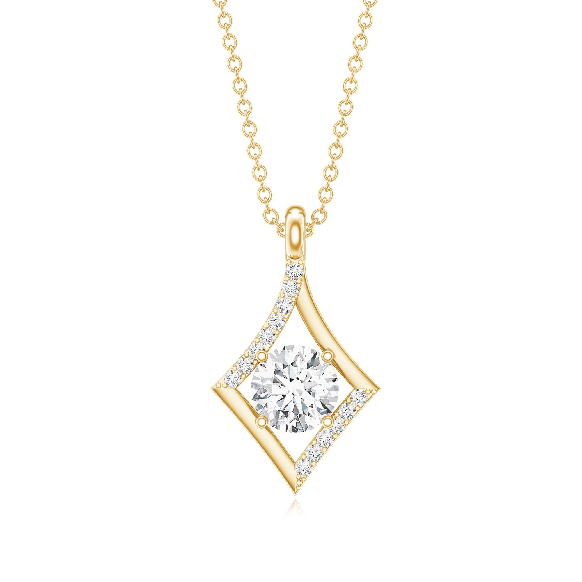 Certified Lab Grown Diamond Geometric Pendant Necklace