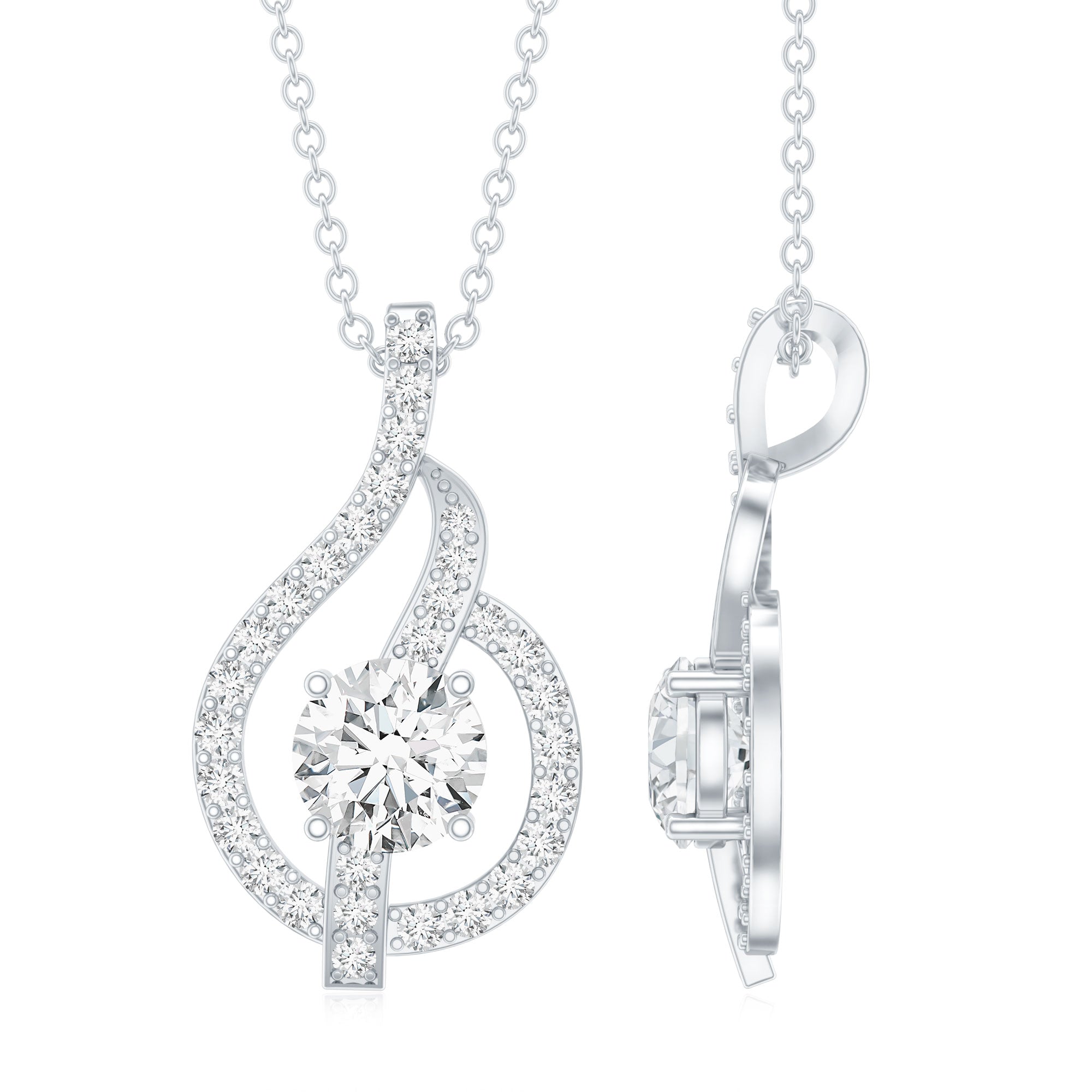 Certified Lab Grown Diamond Leaf Necklace