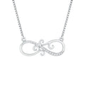 Vintage Style CZ Diamond Infinity Necklace in Sterling Silver
