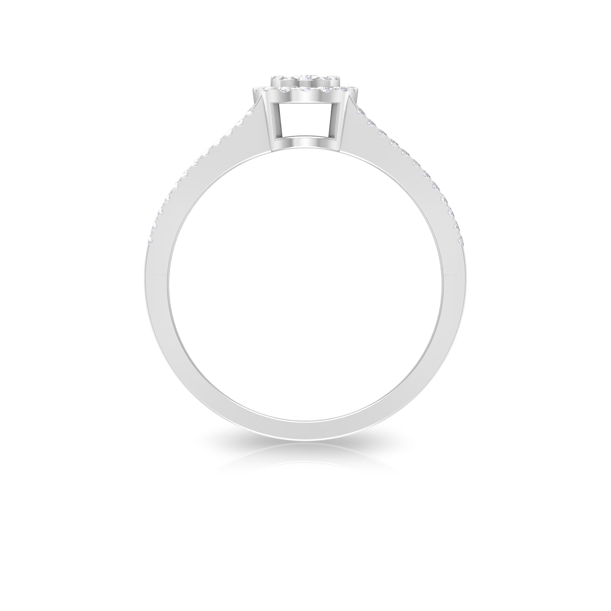 Classic Diamond Split Shank Engagement Ring