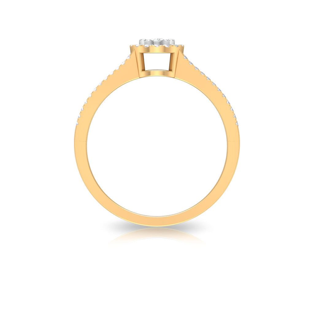 Classic Diamond Split Shank Engagement Ring