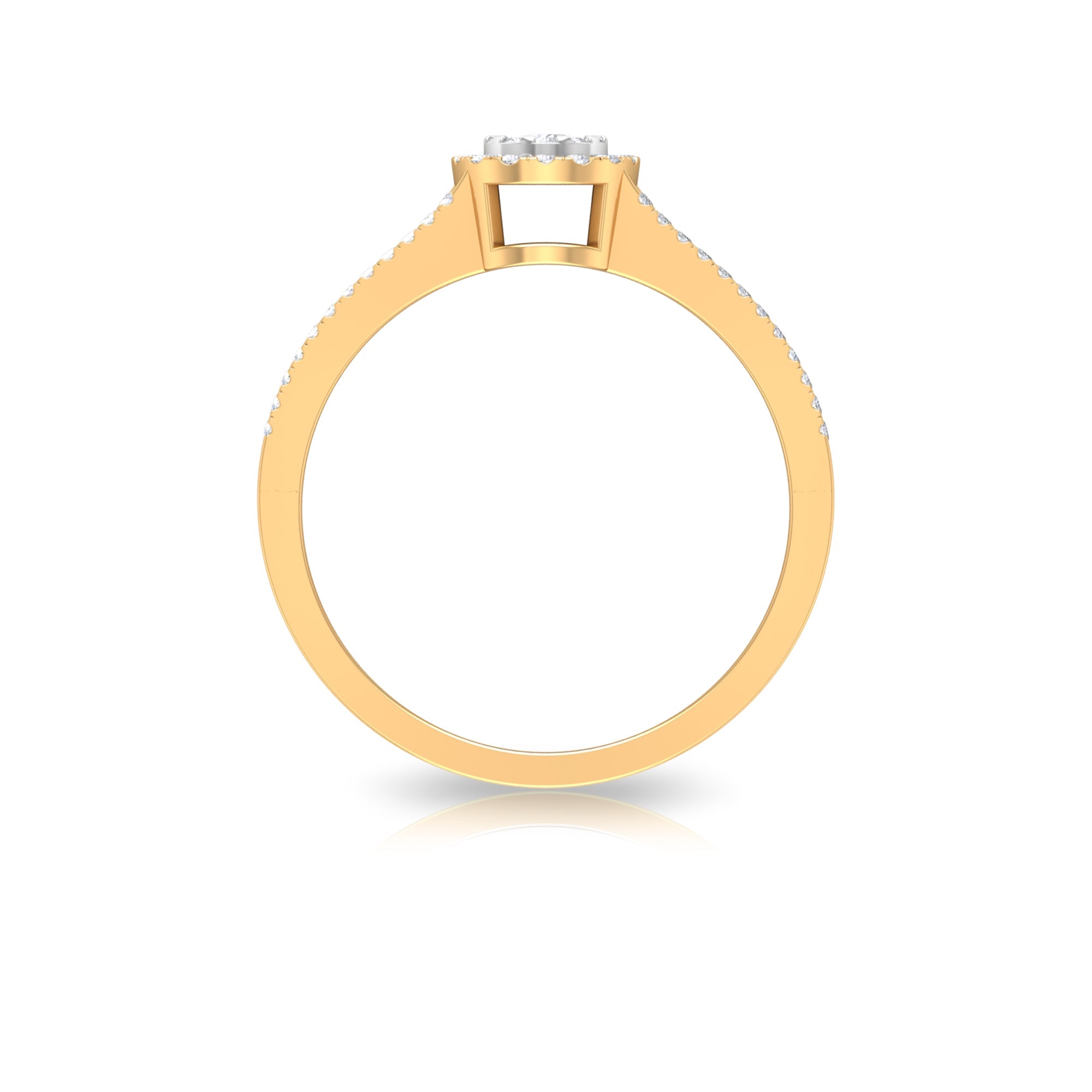 Classic Diamond Split Shank Engagement Ring
