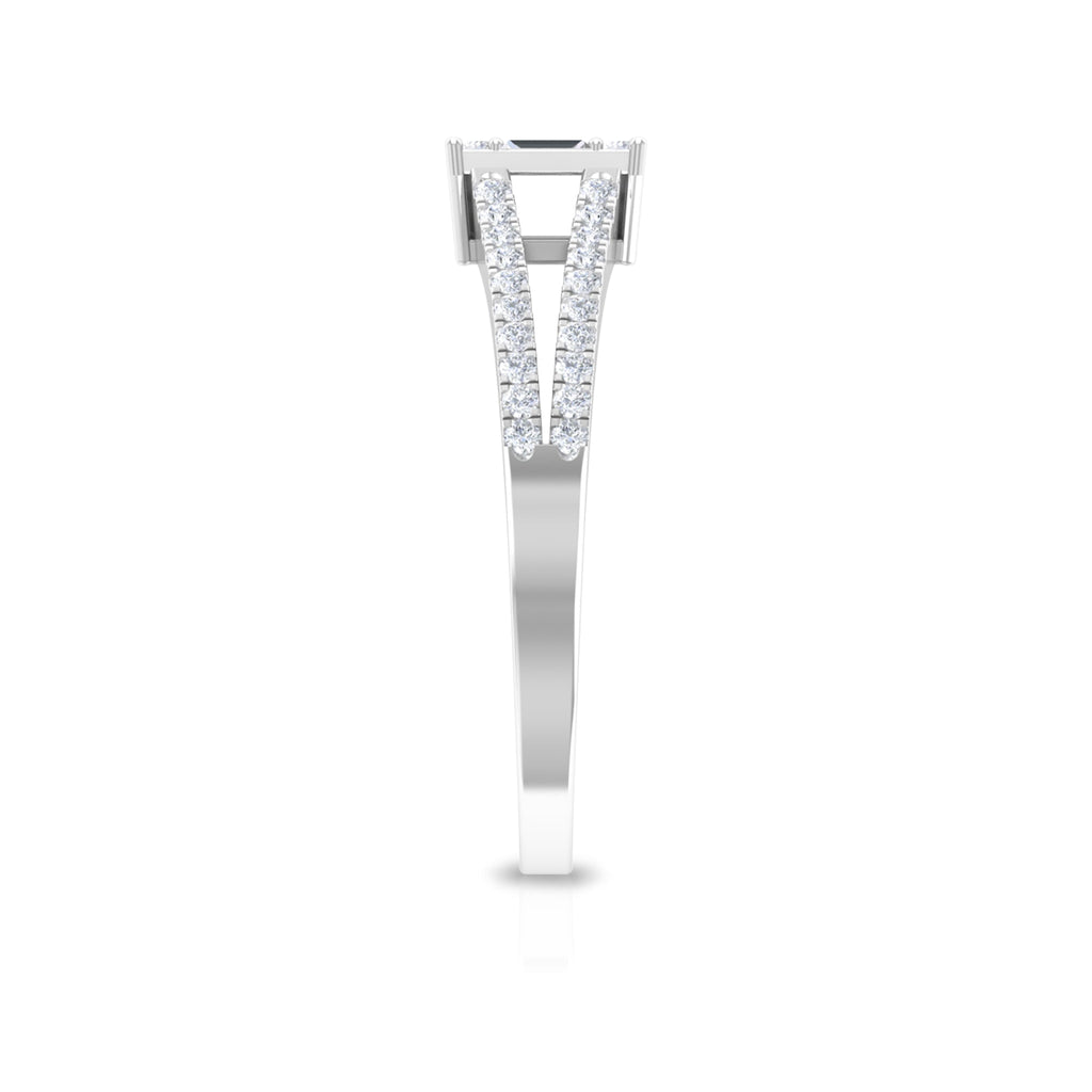 Split Shank Diamond Engagement Ring in Illusion Setting