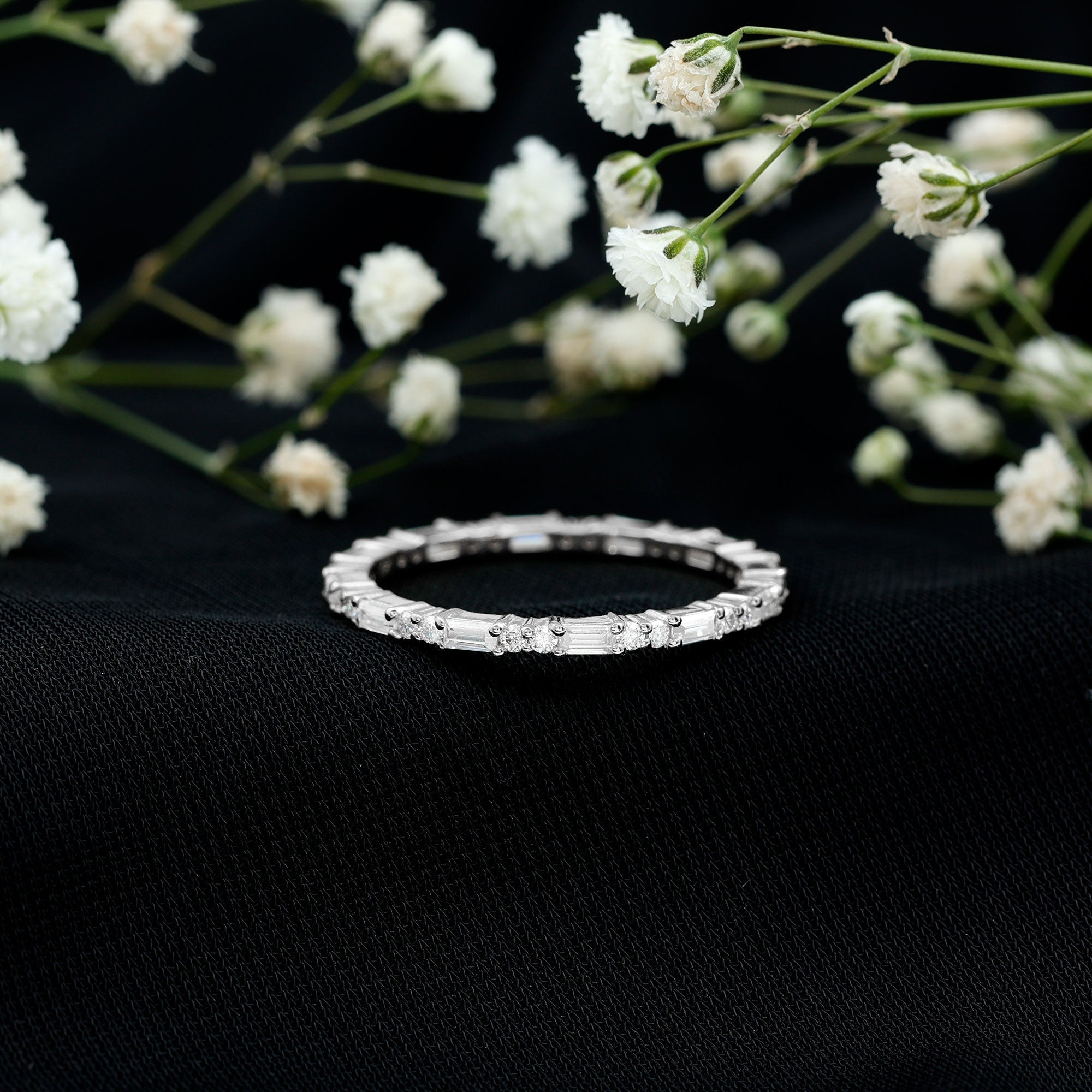 Certified Moissanite Stackable Enhancer Ring
