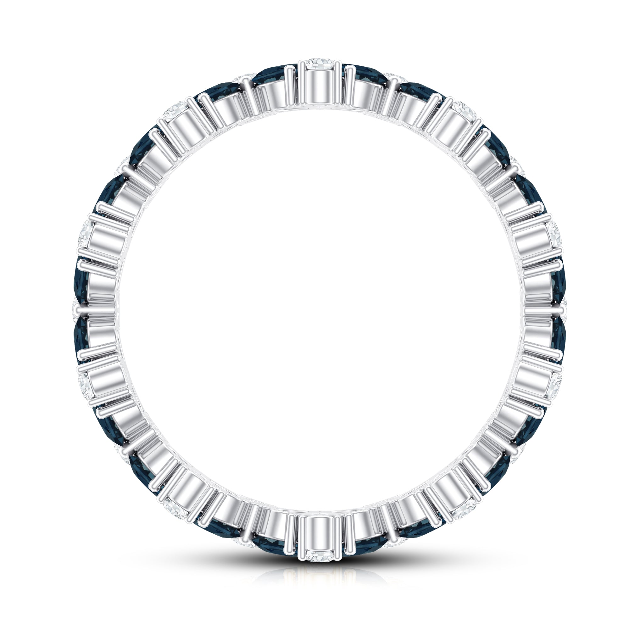 Pear Shaped London Blue Topaz and Diamond Full Eternity Band