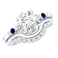 Certified 8MM Moissanite Engagement Ring With Wedding Band