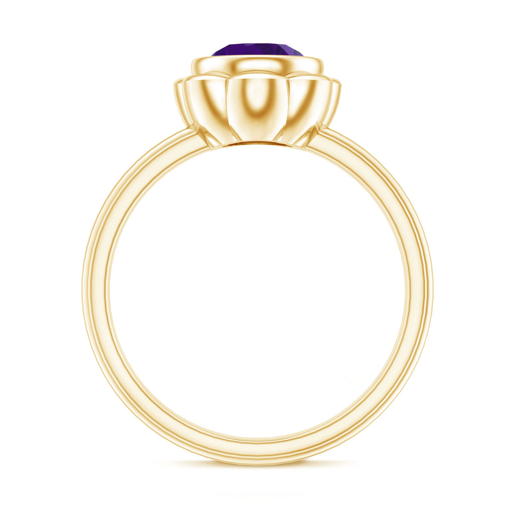 1 Carat Amethyst Engagement Ring in Bezel Setting