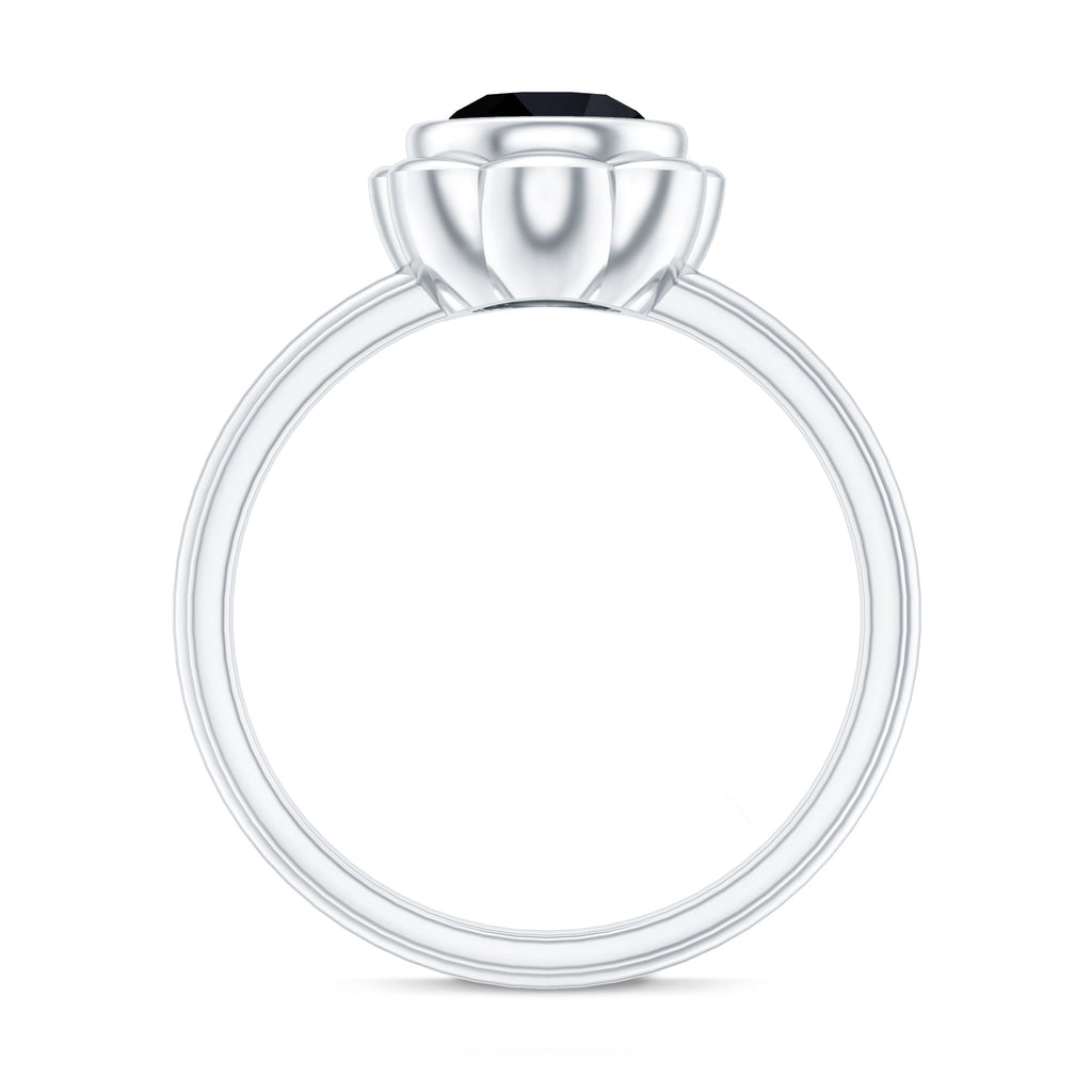 1.5 Carat Lab Grown Black Diamond Flower Engagement Ring