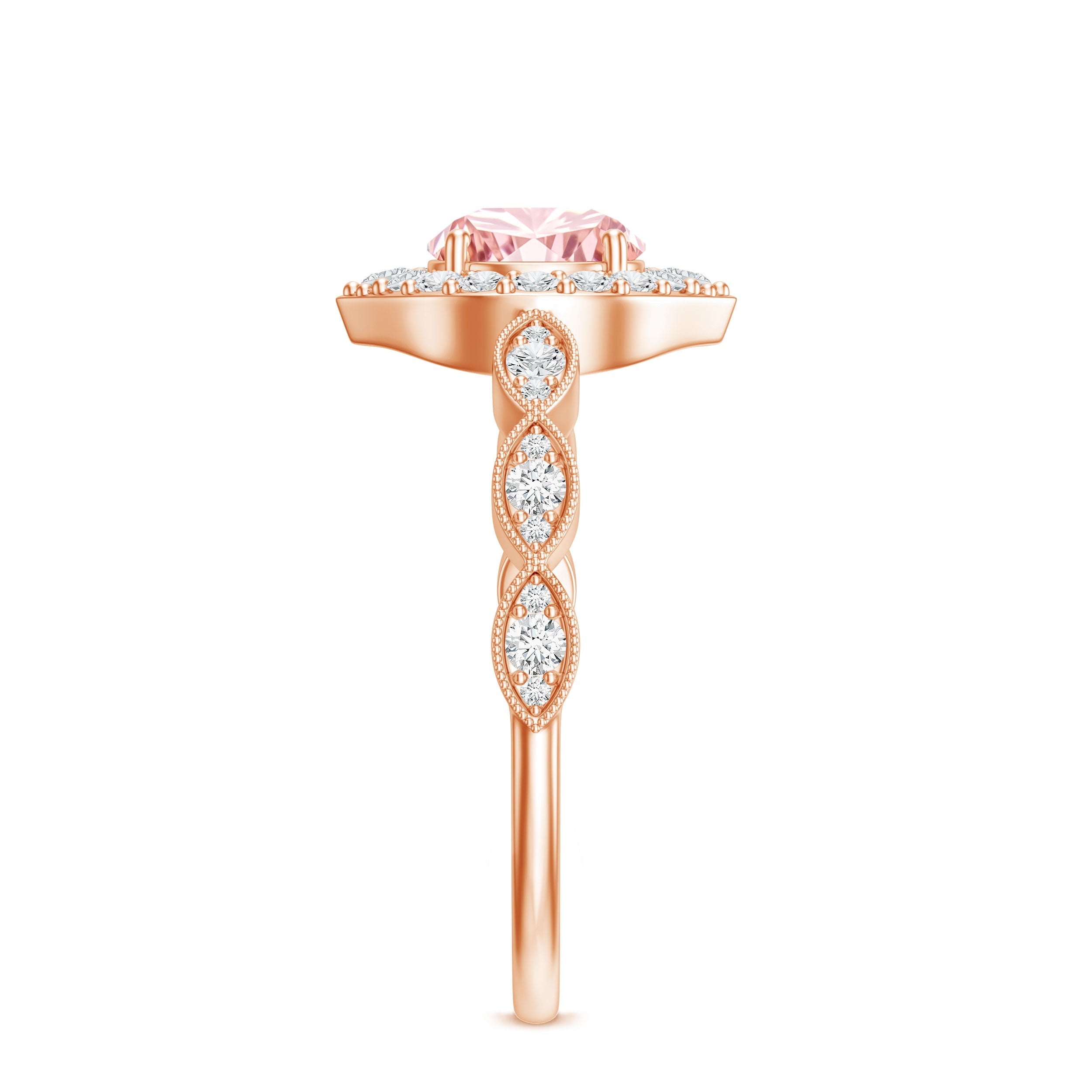 IGI Certified Lab Grown Pink White Diamond Designer Engagement Ring