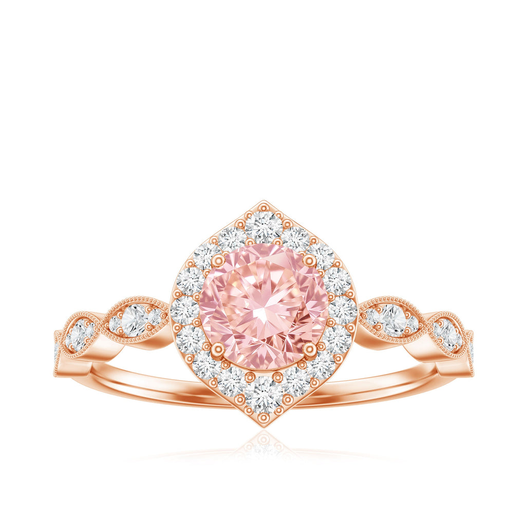 IGI Certified Lab Grown Pink White Diamond Designer Engagement Ring