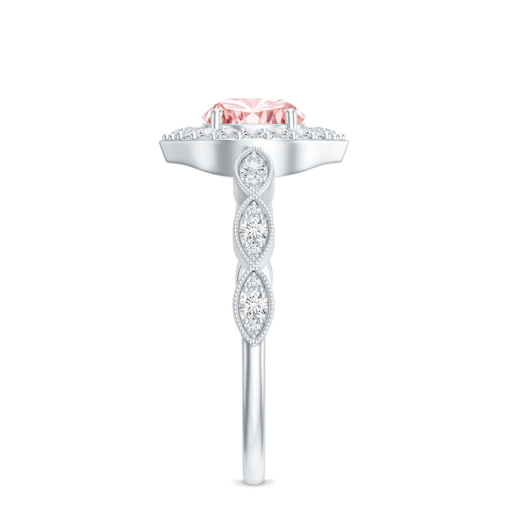 IGI Certified Lab Grown Pink White Diamond Designer Engagement Ring