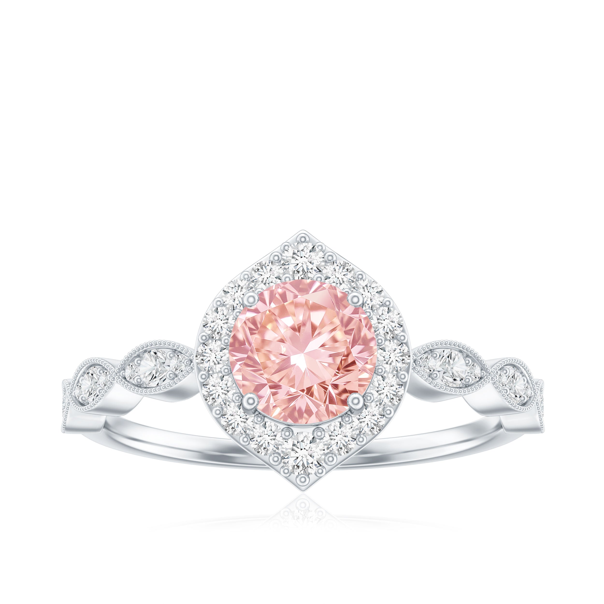 IGI Certified Lab Grown Pink White Diamond Designer Engagement Ring