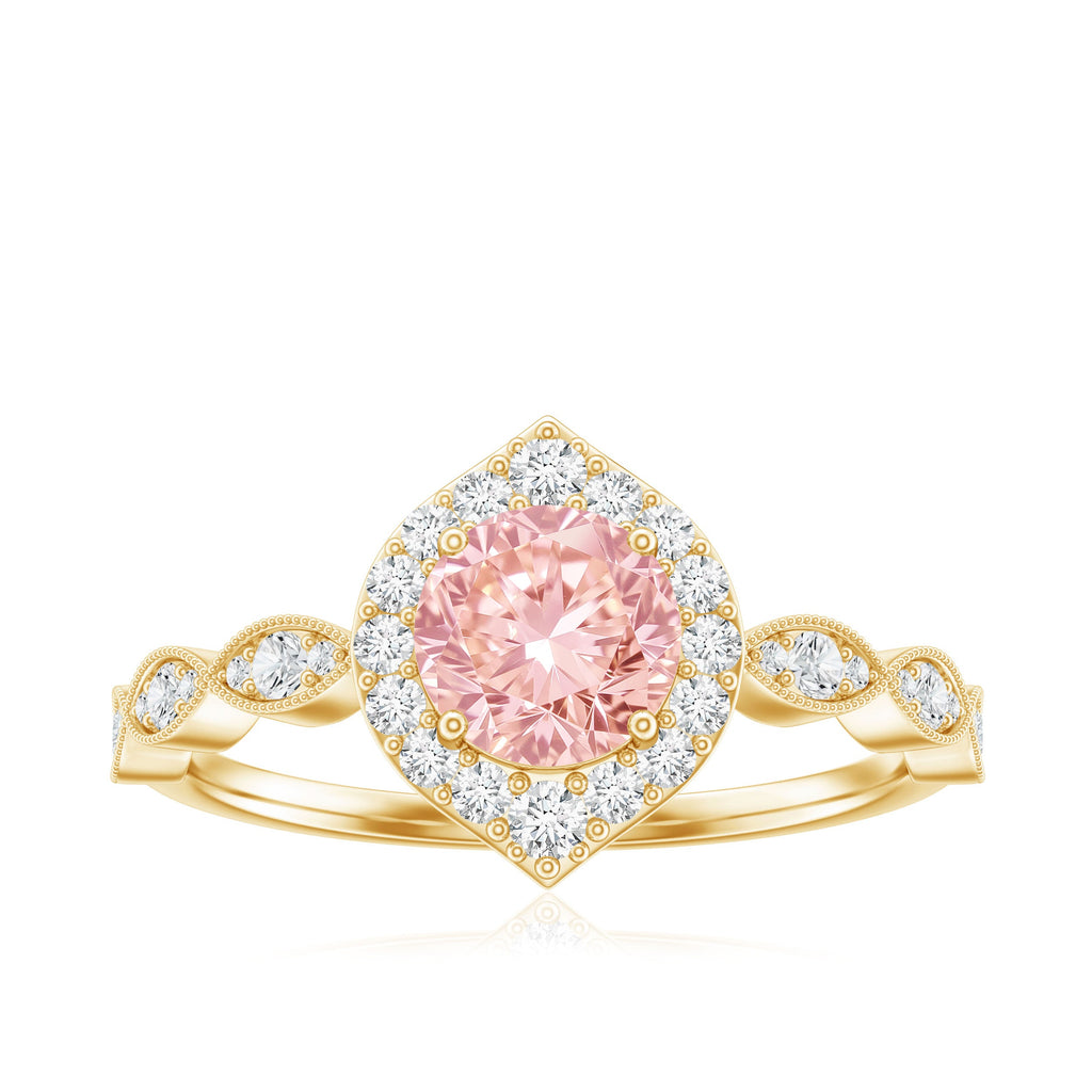 IGI Certified Lab Grown Pink White Diamond Designer Engagement Ring