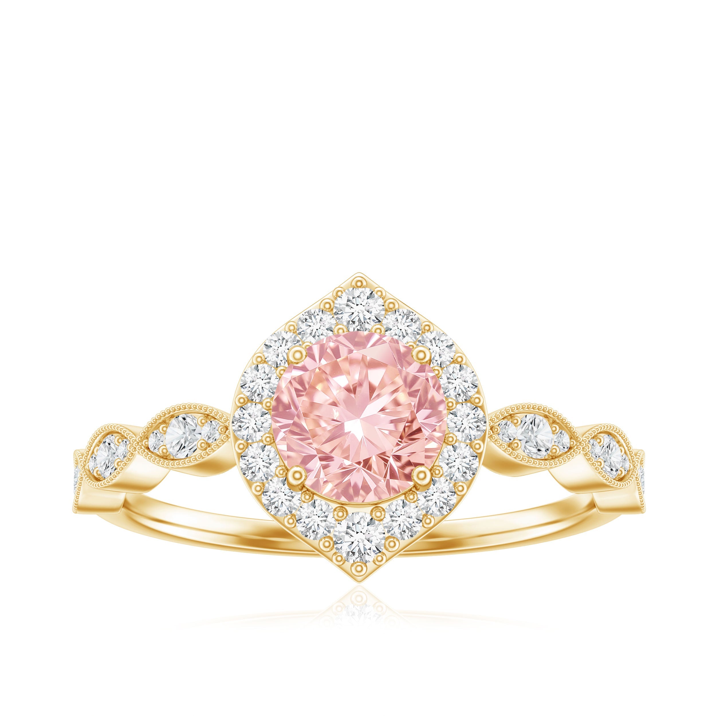 IGI Certified Lab Grown Pink White Diamond Designer Engagement Ring