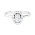 Natural Diamond Cluster Engagement Ring with Halo