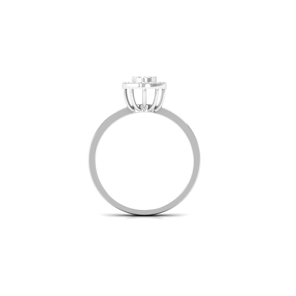 Natural Diamond Cluster Engagement Ring with Halo