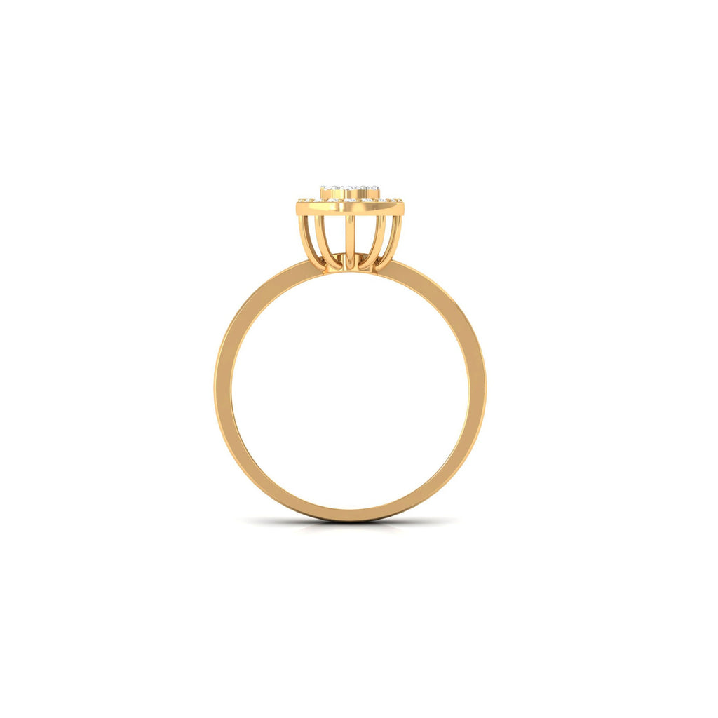 Natural Diamond Cluster Engagement Ring with Halo