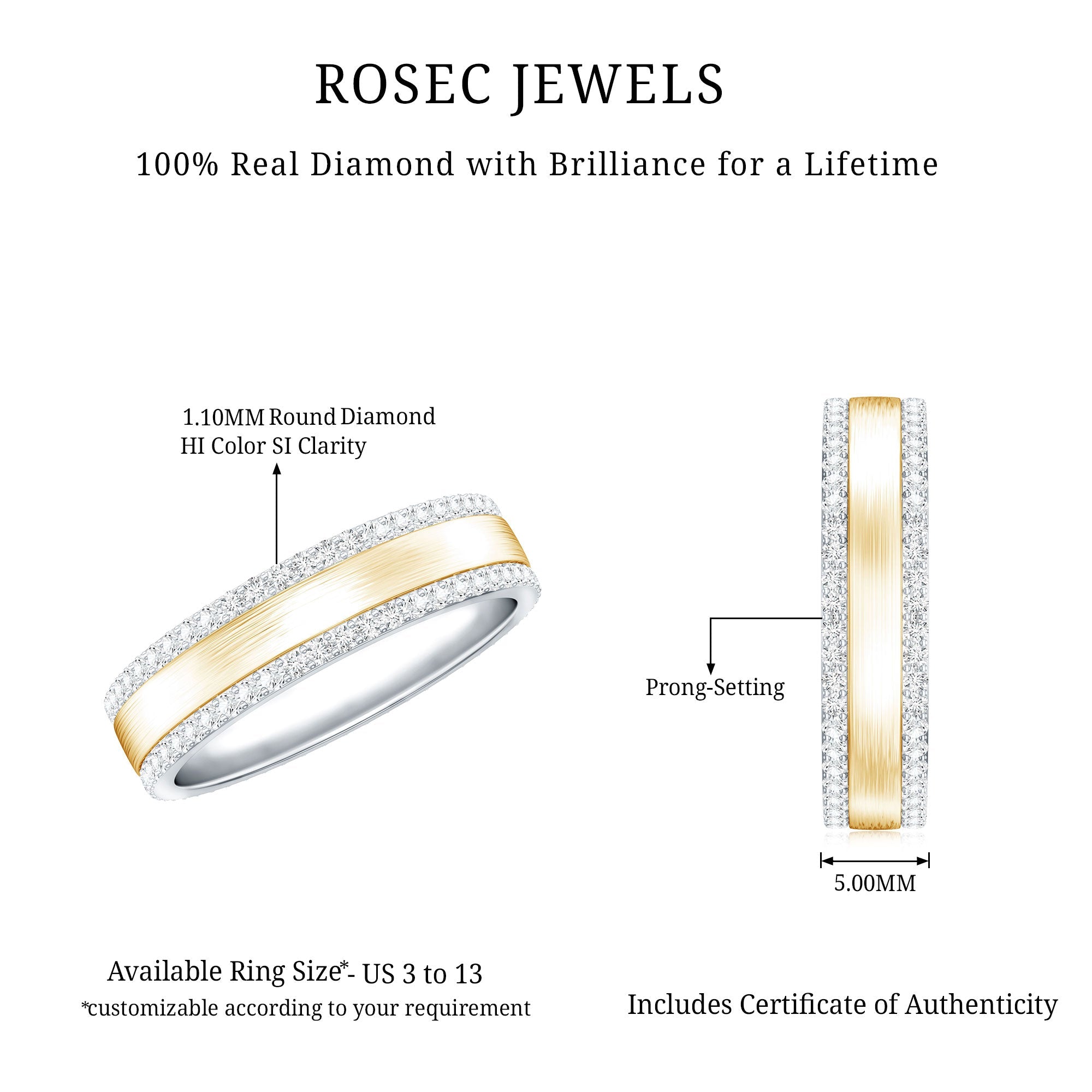 Natural Certified Diamond Wedding Band