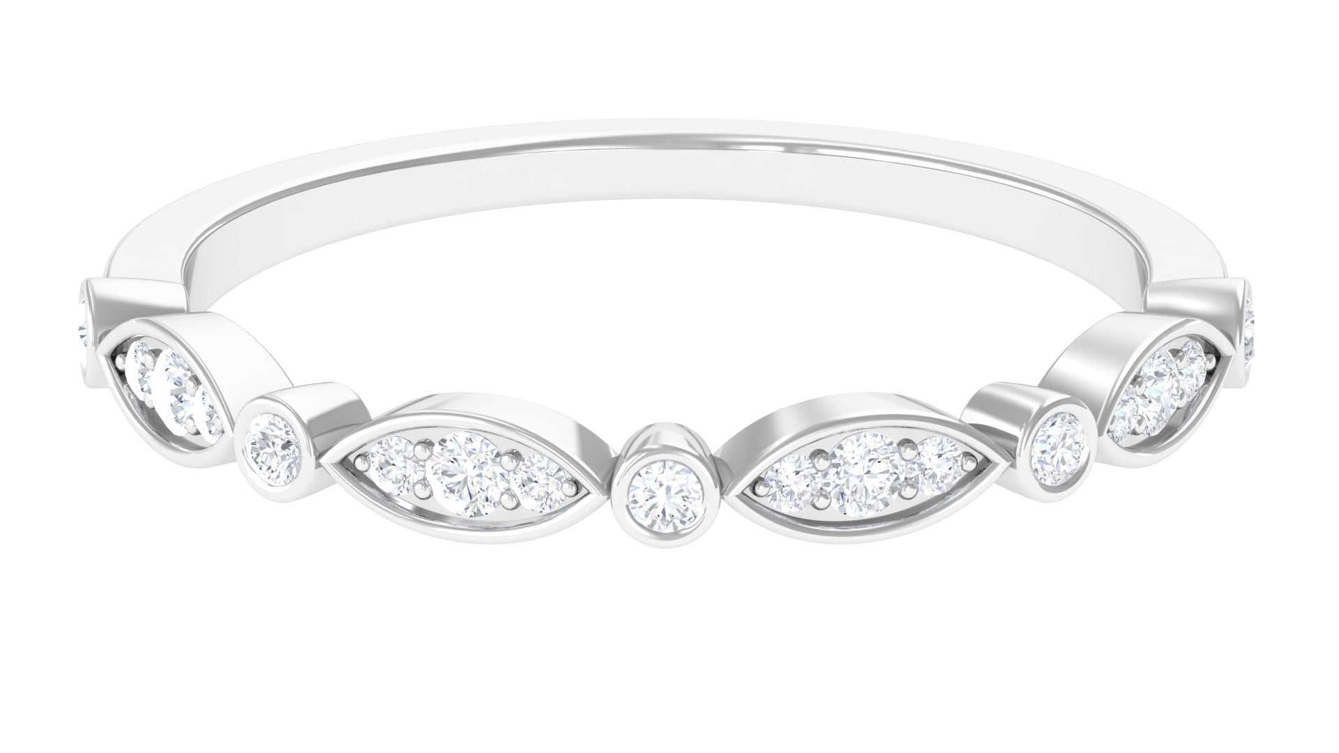 Certified Natural Diamond Half Eternity Ring for Anniversary