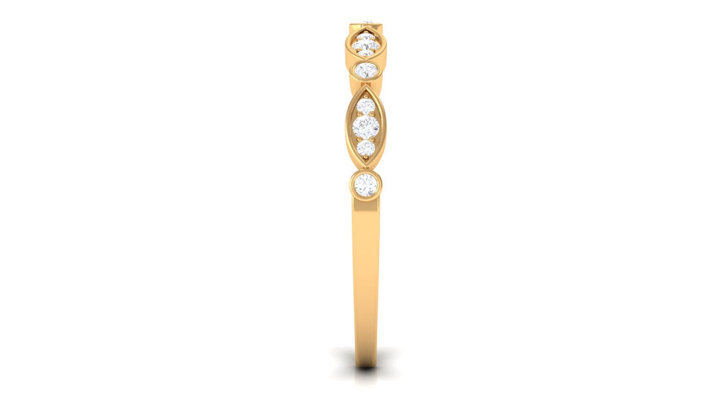 Certified Natural Diamond Half Eternity Ring for Anniversary