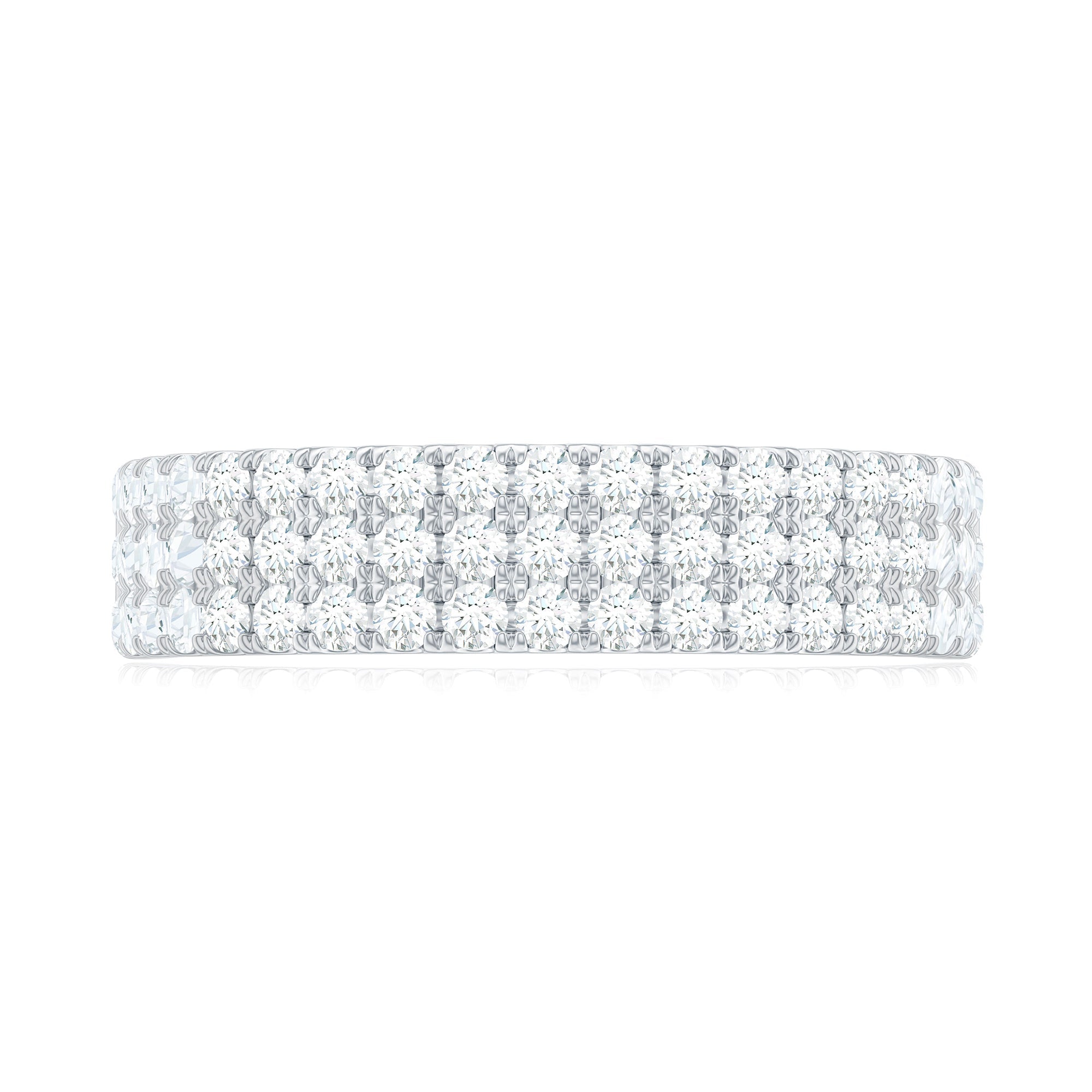 Natural Diamond Wide Half Eternity Band Ring