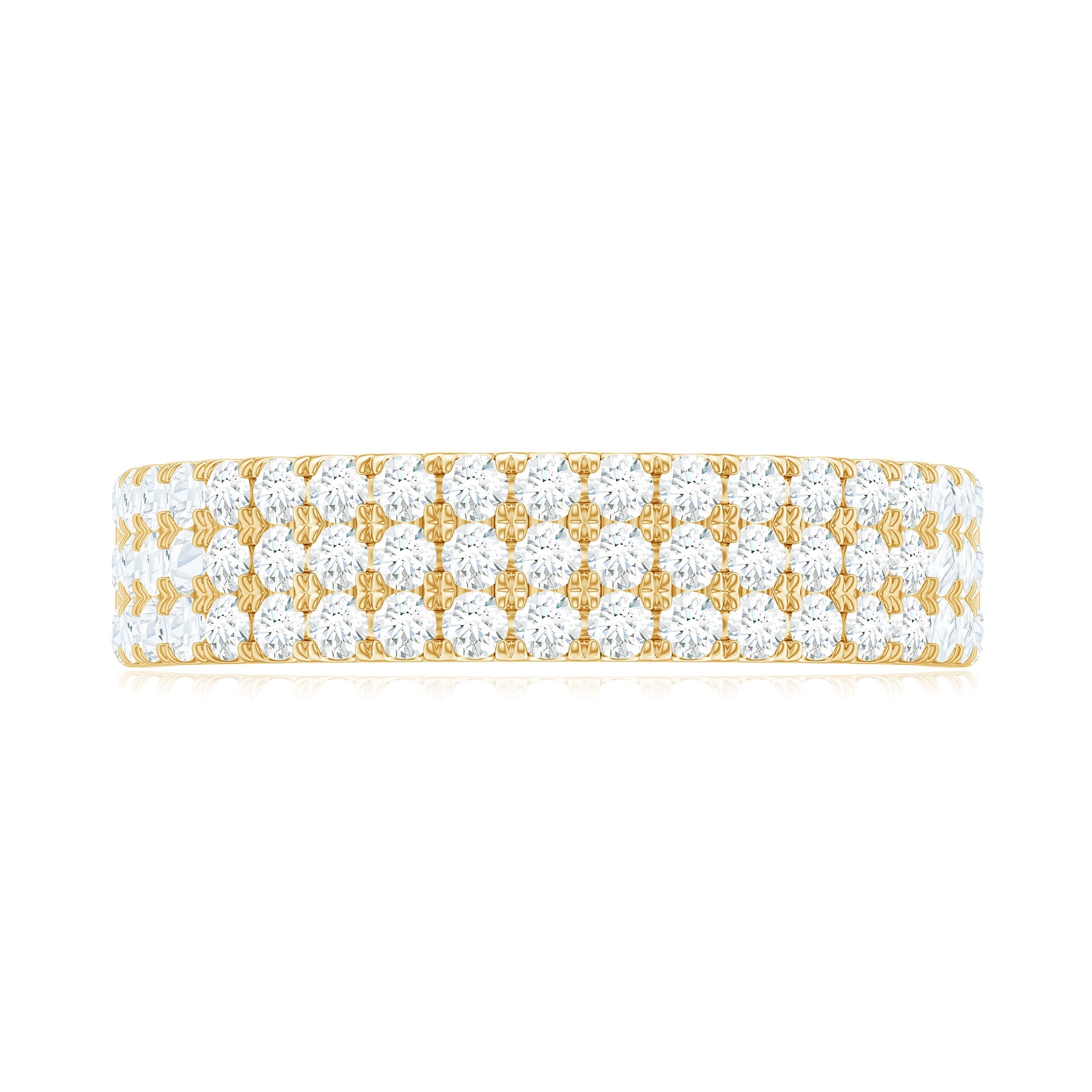 Natural Diamond Wide Half Eternity Band Ring