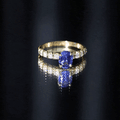 Certified 1.5 Carat Oval Lab Grown Blue Sapphire Engagement Ring with Diamond