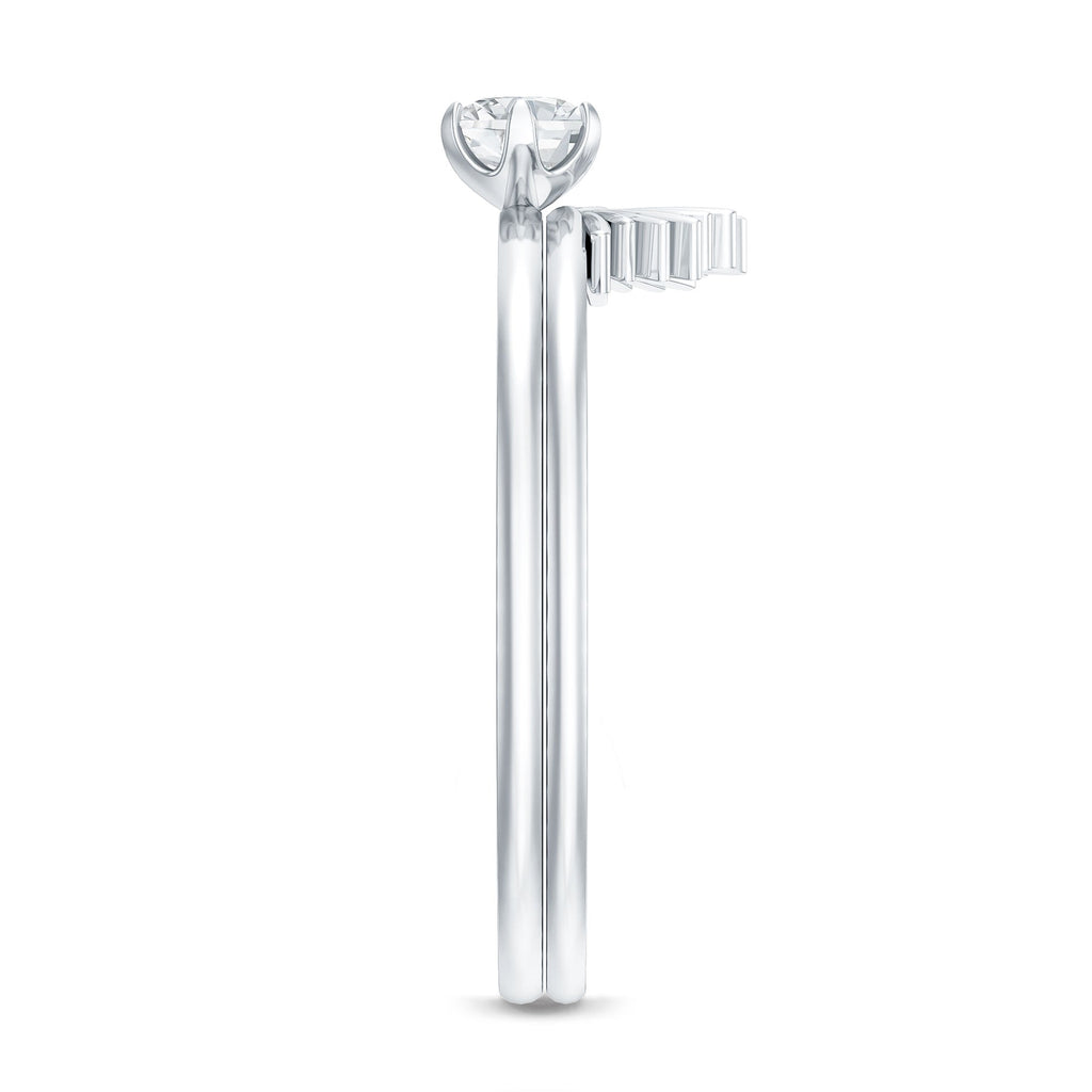 Certified Natural Diamond Promise Ring with Sunburst Enhancer