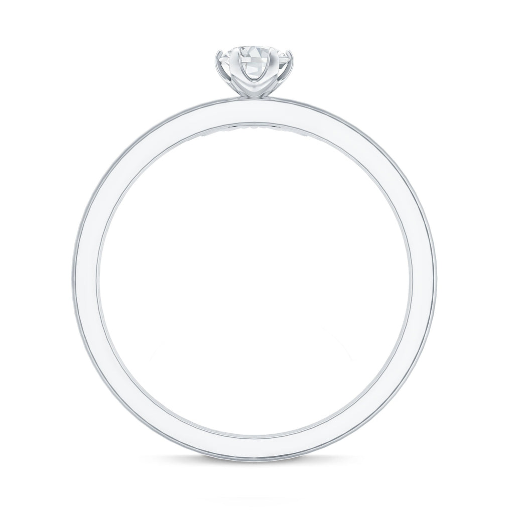 Certified Natural Diamond Promise Ring with Sunburst Enhancer
