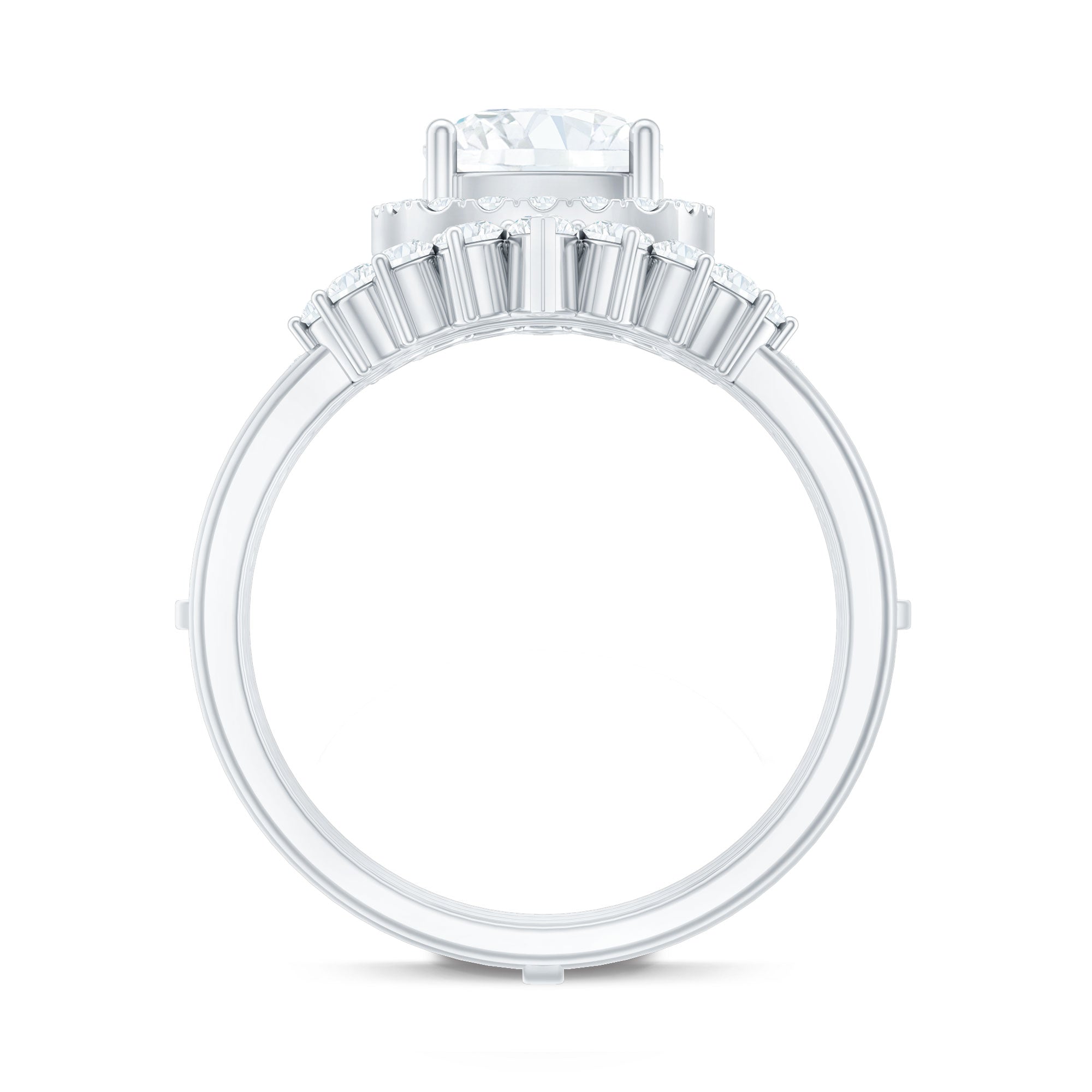 Cushion Cut Moissanite Vintage Inspired Wedding Ring Set