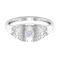 Diamond Textured Signet Ring for Men
