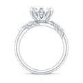 3 Carat Asscher Cut Moissanite Solitaire Engagement Ring in Petal Prong Setting