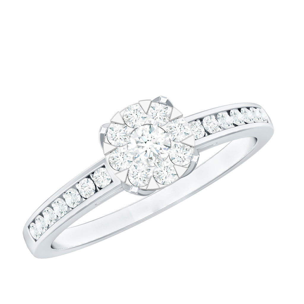 Illusion Set Diamond Engagement Ring