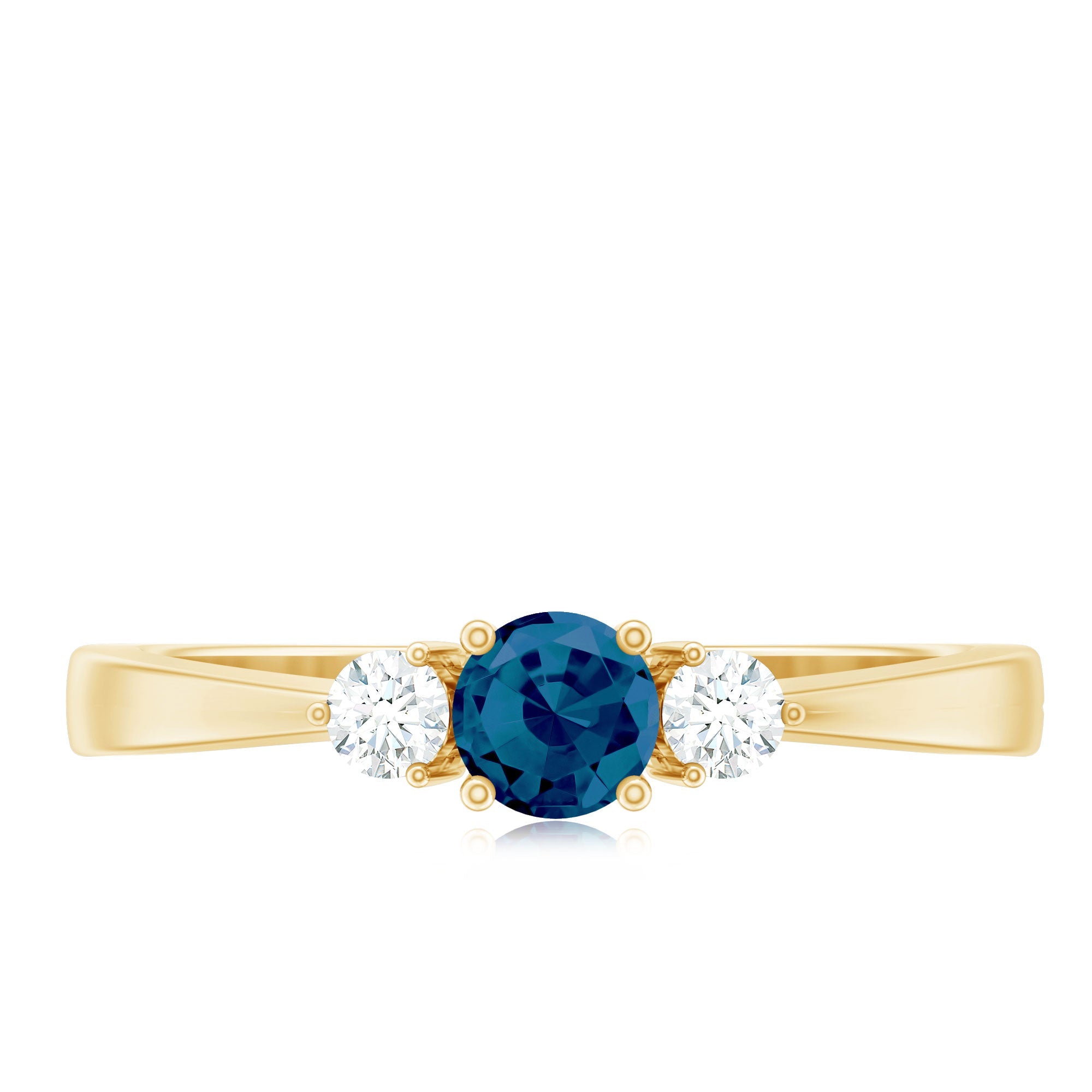 5mm London Blue Topaz Proposal Ring with Diamond