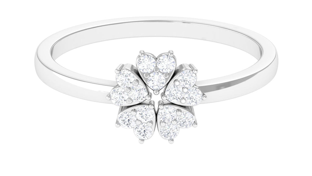 Natural Diamond Flower Promise Ring