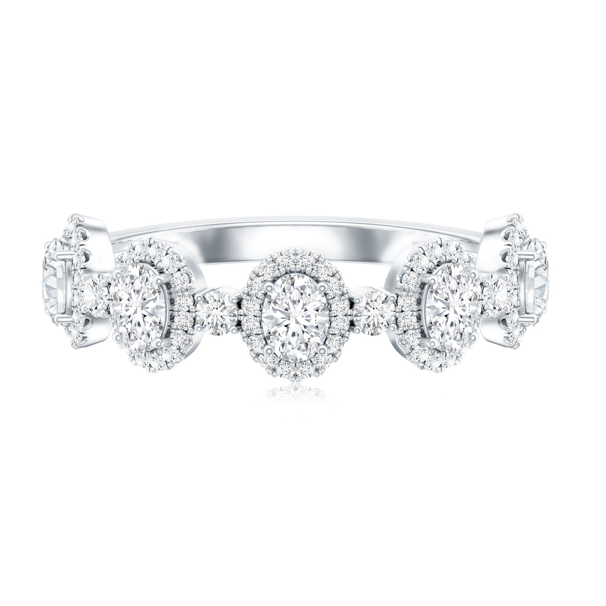 Designer Lab Grown Diamond Half Eternity Wedding Band Ring
