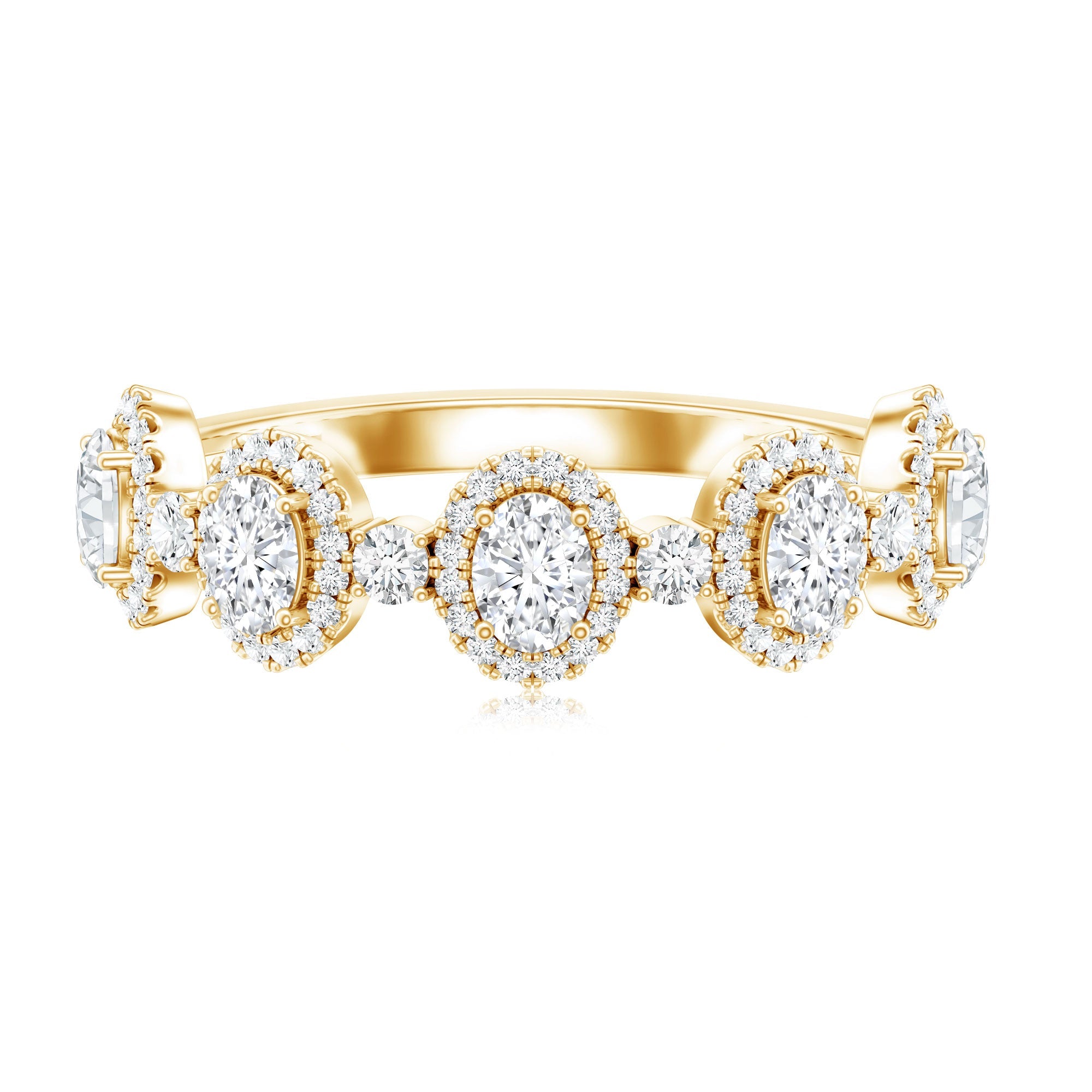 Designer Lab Grown Diamond Half Eternity Wedding Band Ring