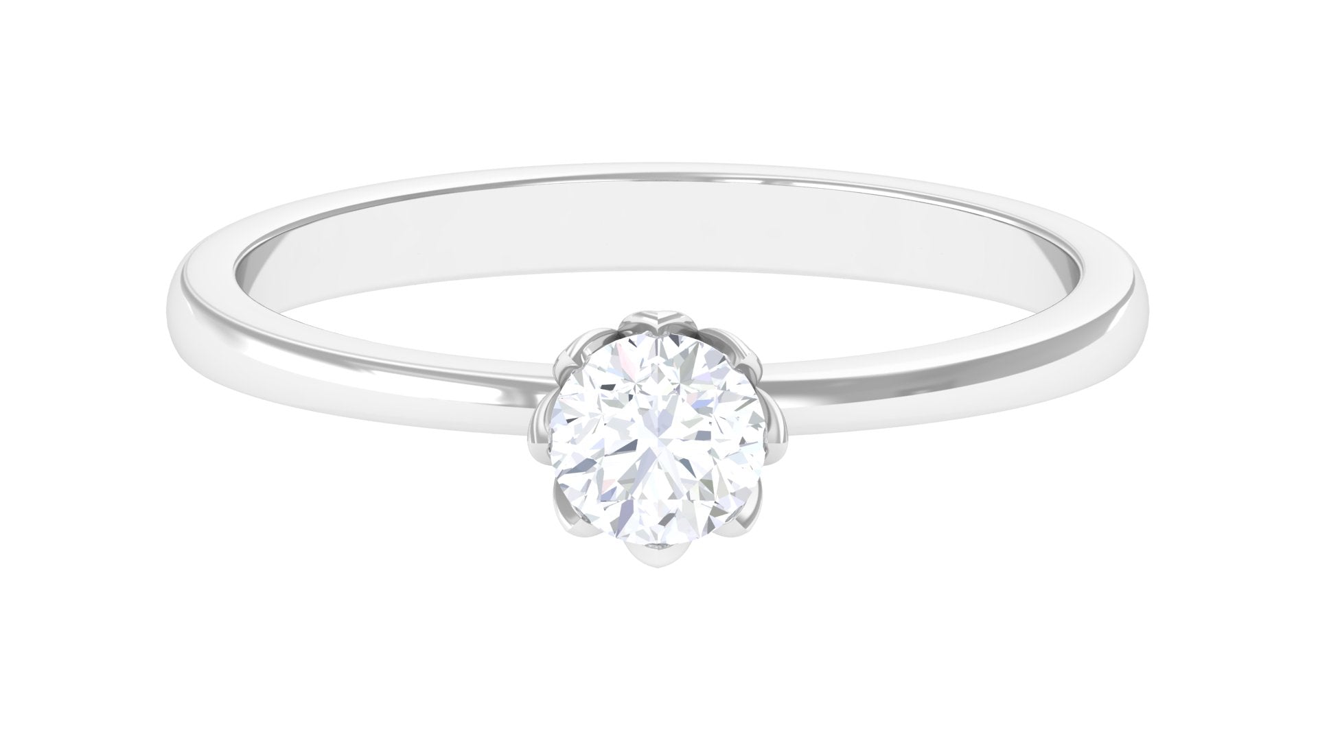 Natural Diamond Solitaire Promise Ring For Women