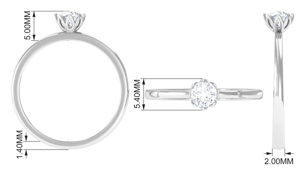 Natural Diamond Solitaire Promise Ring For Women