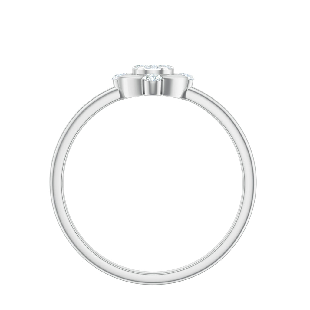 Natural Pear Shaped Diamond Cluster Engagement Ring