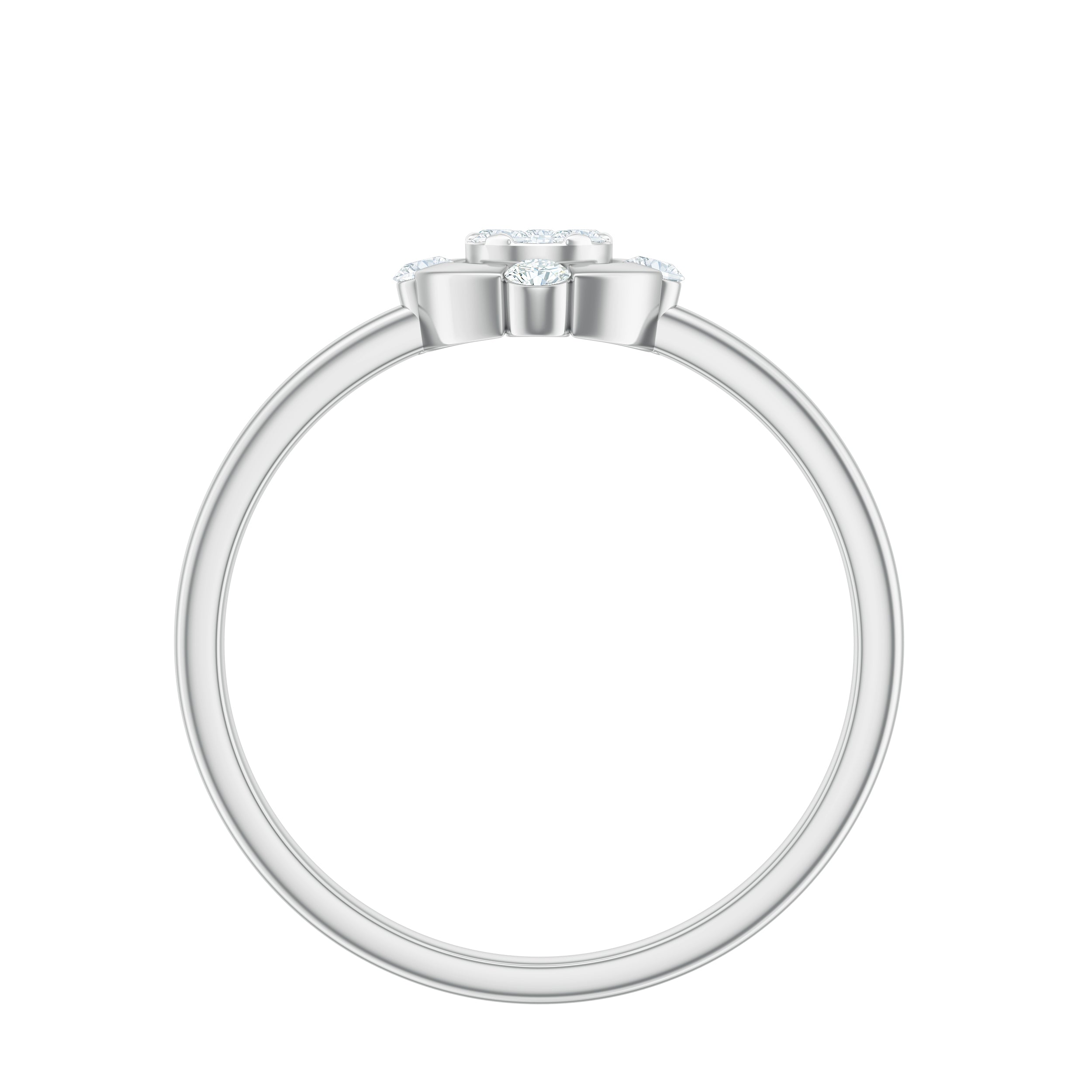 Natural Pear Shaped Diamond Cluster Engagement Ring