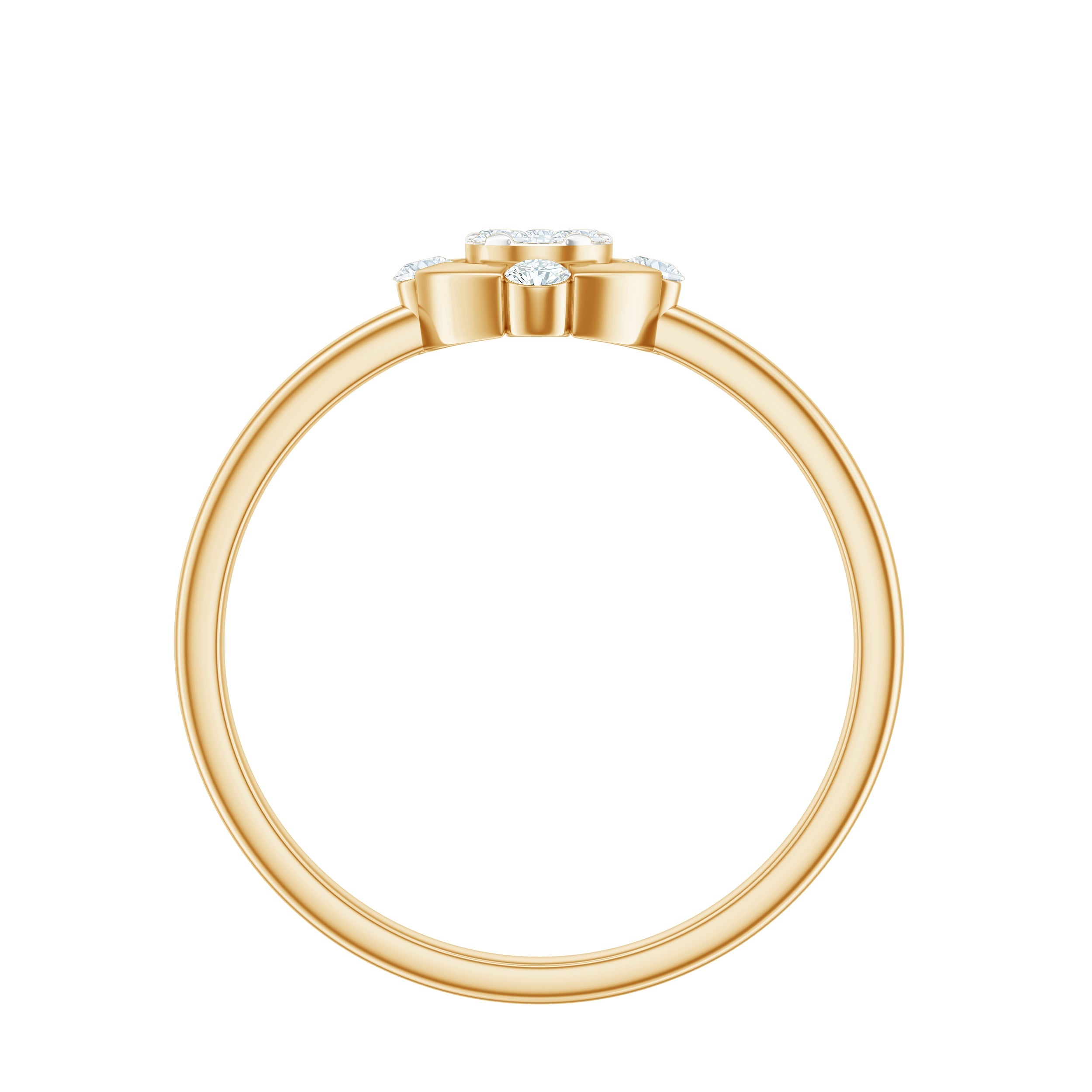 Natural Pear Shaped Diamond Cluster Engagement Ring